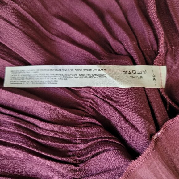 Burgundy Satin Tiered Tank by Free People, Small - Picture 7 of 10